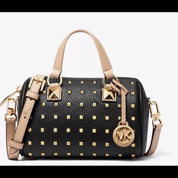 MICHAEL MICHAEL KORS Grayson Small Studded Leather Duffel Crossbody Bag - Picture 4 of 12